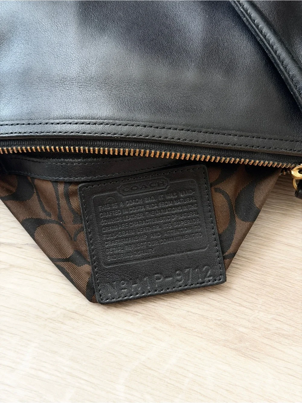 Coach Penelope Demi 9712 Black Leather Turnlock Shoulder Bag